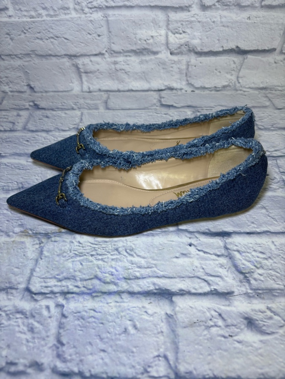 Sam Edelman Women’s Nori Ballet Flat Bluestone Denim Size 10M Buckle Hardware - Picture 10 of 15
